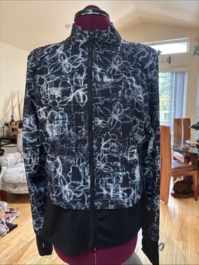 Spyder Women's Black Jacket with White Abstract Print